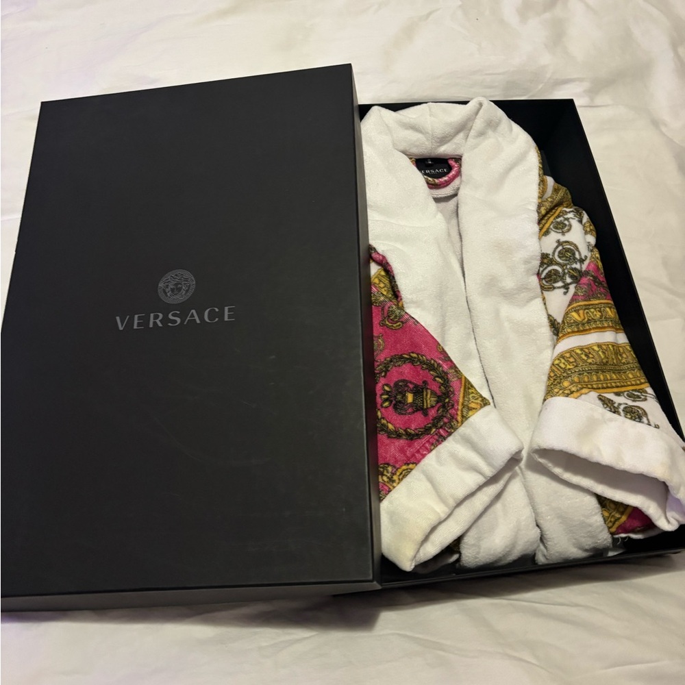 Versace White and Pink Robe